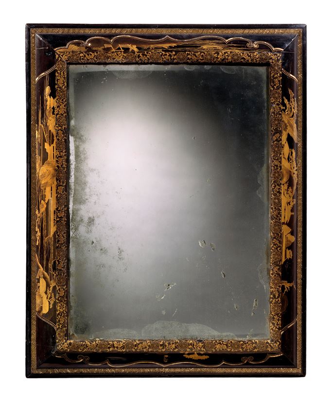 A CHARLES II JAPANESE EXPORT LACQUER MIRROR   | MasterArt